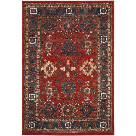 FLOWERS FIRST 2 ft. 7 in. x 5 ft. Vintage Hamadan Power Loomed Area Rug, Orange & Blue - Small Rectangle FL1892395